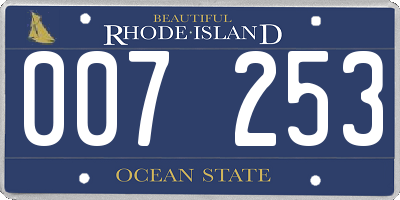 RI license plate 007253