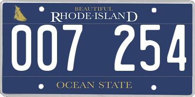 RI license plate 007254