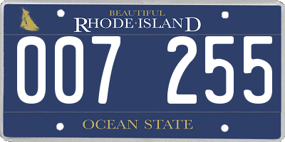 RI license plate 007255