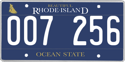 RI license plate 007256