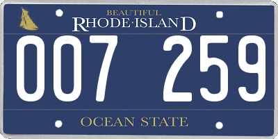 RI license plate 007259