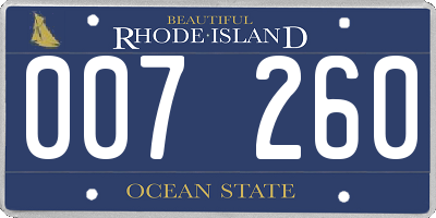 RI license plate 007260