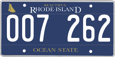 RI license plate 007262