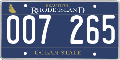 RI license plate 007265