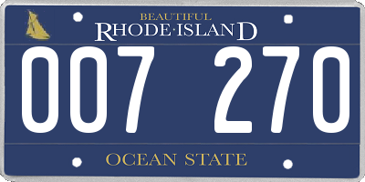 RI license plate 007270