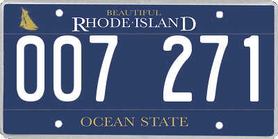 RI license plate 007271
