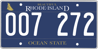 RI license plate 007272