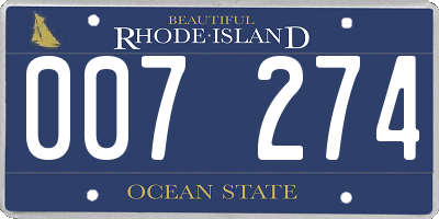 RI license plate 007274