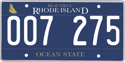 RI license plate 007275