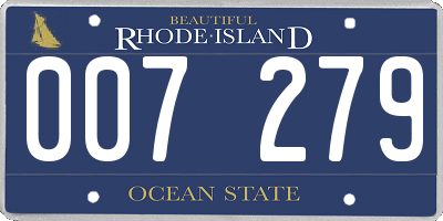 RI license plate 007279