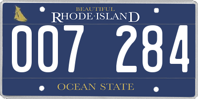 RI license plate 007284