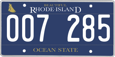 RI license plate 007285