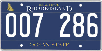 RI license plate 007286