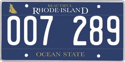 RI license plate 007289