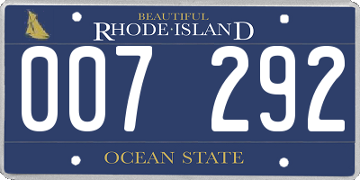 RI license plate 007292