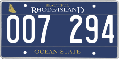 RI license plate 007294