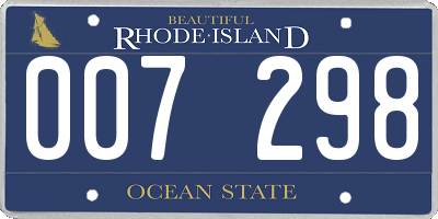 RI license plate 007298