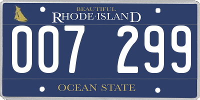 RI license plate 007299