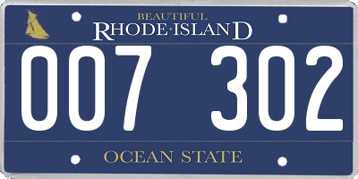 RI license plate 007302