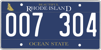 RI license plate 007304