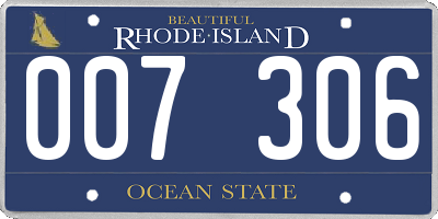 RI license plate 007306