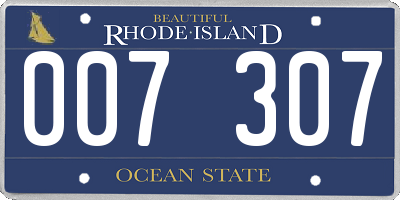 RI license plate 007307