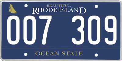 RI license plate 007309