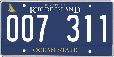 RI license plate 007311