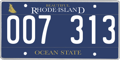 RI license plate 007313