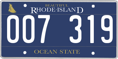 RI license plate 007319