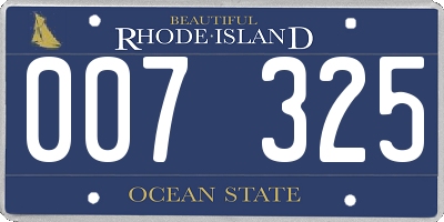 RI license plate 007325