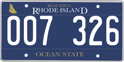 RI license plate 007326