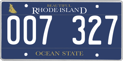 RI license plate 007327