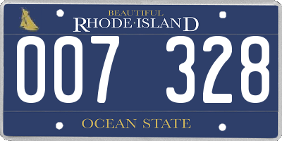 RI license plate 007328