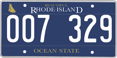 RI license plate 007329