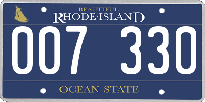 RI license plate 007330