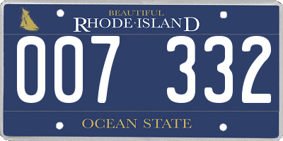 RI license plate 007332