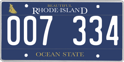 RI license plate 007334