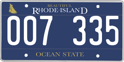 RI license plate 007335