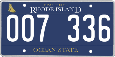 RI license plate 007336