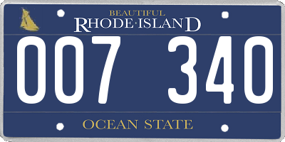 RI license plate 007340