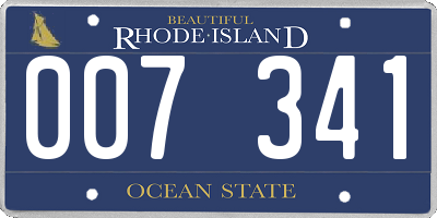 RI license plate 007341