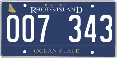 RI license plate 007343