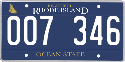 RI license plate 007346