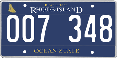 RI license plate 007348