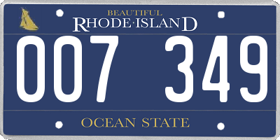 RI license plate 007349