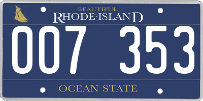 RI license plate 007353