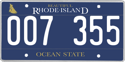 RI license plate 007355