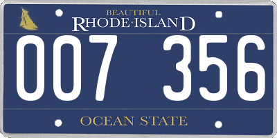 RI license plate 007356