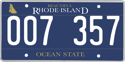 RI license plate 007357